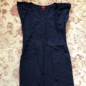 Target drawstring navy cap sleeve dress